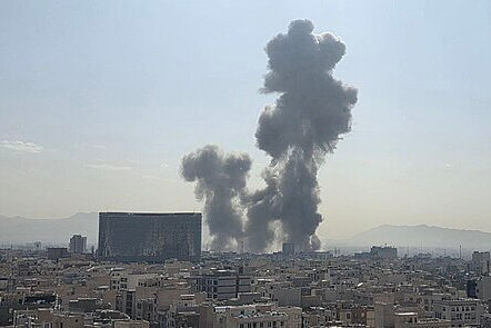 Explosion in Tehran after strikes create smoke and fire in city