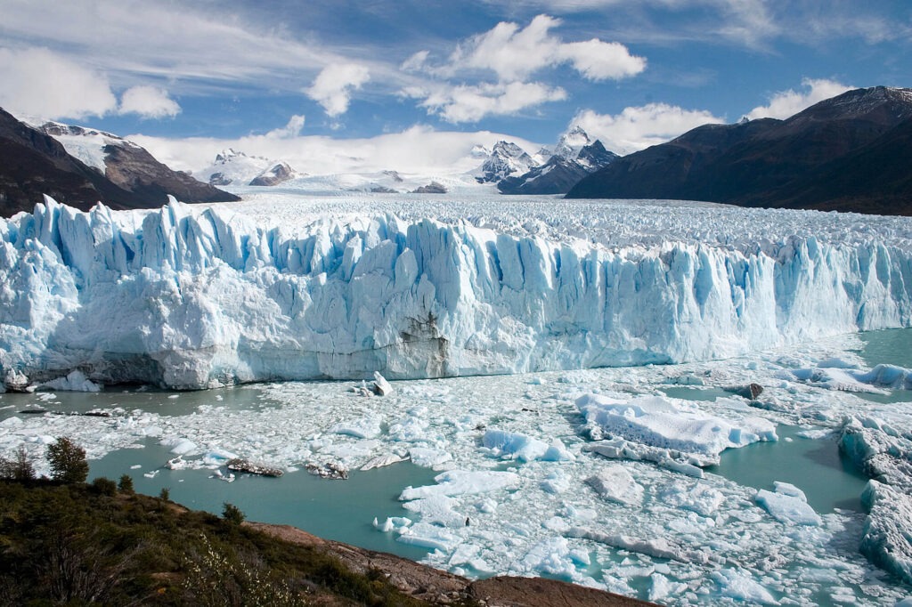 Perito Moreno Glacier in Argentina, a vast ice formation supporting freshwater ecosystems and wildlife in a changing climate