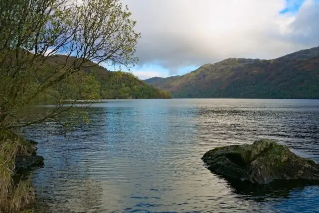 Litter and waste concerns near roadside areas around tourist destination Loch Lomond showing natural scenery in western Scotland