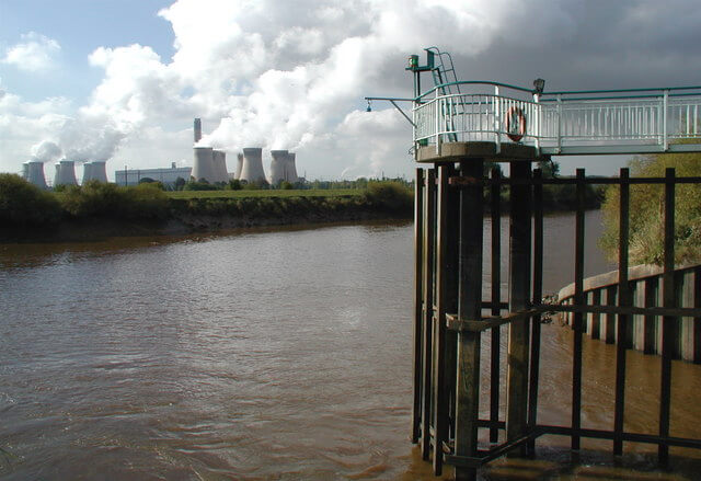 Drax Power Station in North Yorkshire with cooling towers and biomass power generation