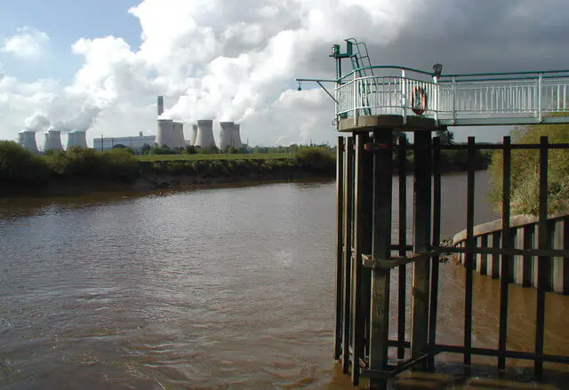 Drax Power Station in North Yorkshire with cooling towers and biomass power generation