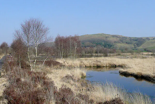 Cors Caron National Nature Reserve in Ceredigion, Wales, featuring peat bogs, wetlands and diverse wildlife habitats.