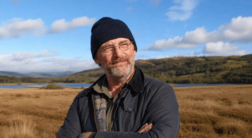 Dr Peter Jones, peatland restoration expert, standing in the Welsh peatlands he has spent decades helping to restore.