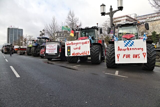 German farmers protest against EU agricultural and environmental policies